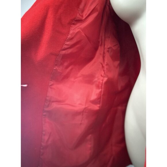 VTG Studio 205 Red Wool Cashmere Blend Single Button Coat Womens Size 16 - Picture 4 of 8